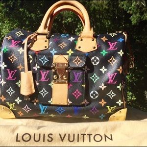 Louis Vuitton black monogram multicolore speedy 30